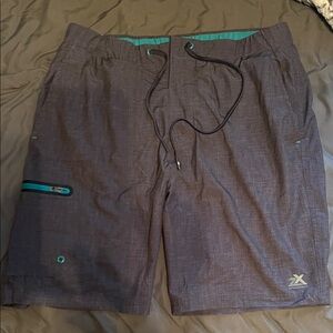 ZeroXposur Men's Charcoal and Teal Swim Board Shorts